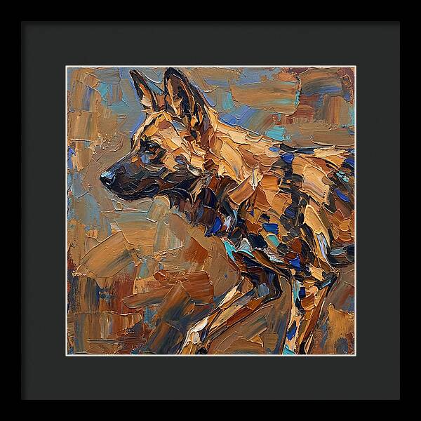 African Wild Dog In Palette Knife Style