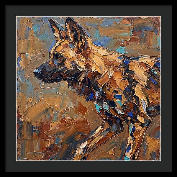 African Wild Dog In Palette Knife Style