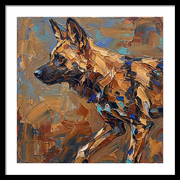 African Wild Dog In Palette Knife Style