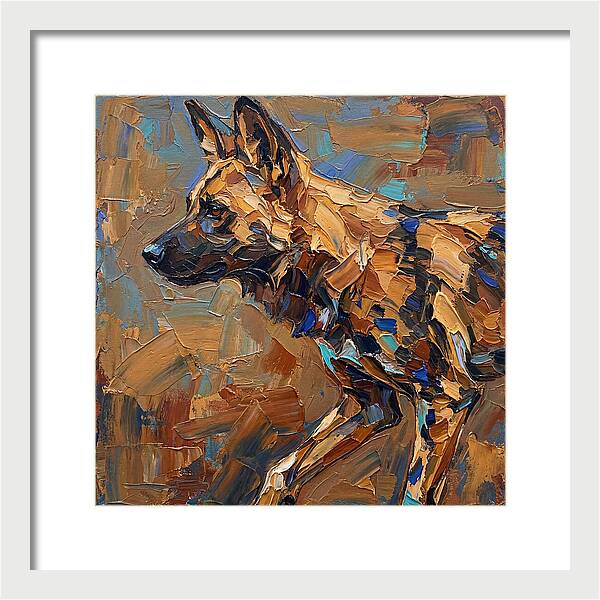 African Wild Dog In Palette Knife Style
