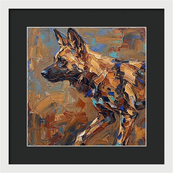 African Wild Dog In Palette Knife Style