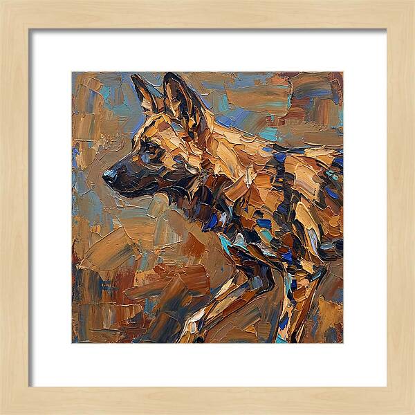 African Wild Dog In Palette Knife Style