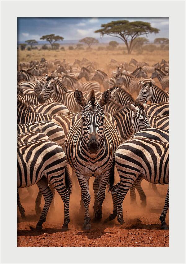 African Zebras In Motion