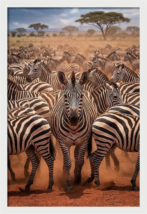 African Zebras In Motion
