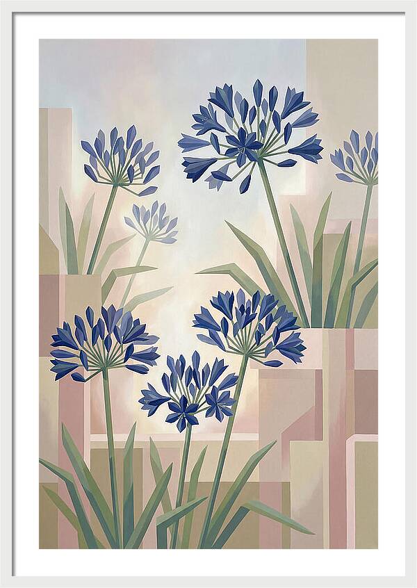 Agapanthus Cluster In Deep Blue