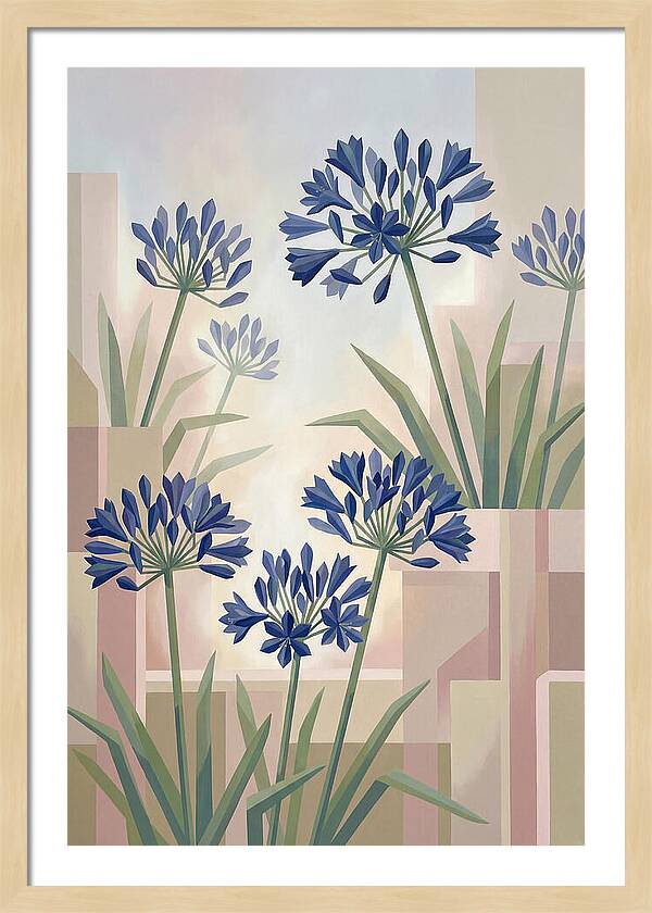 Agapanthus Cluster In Deep Blue