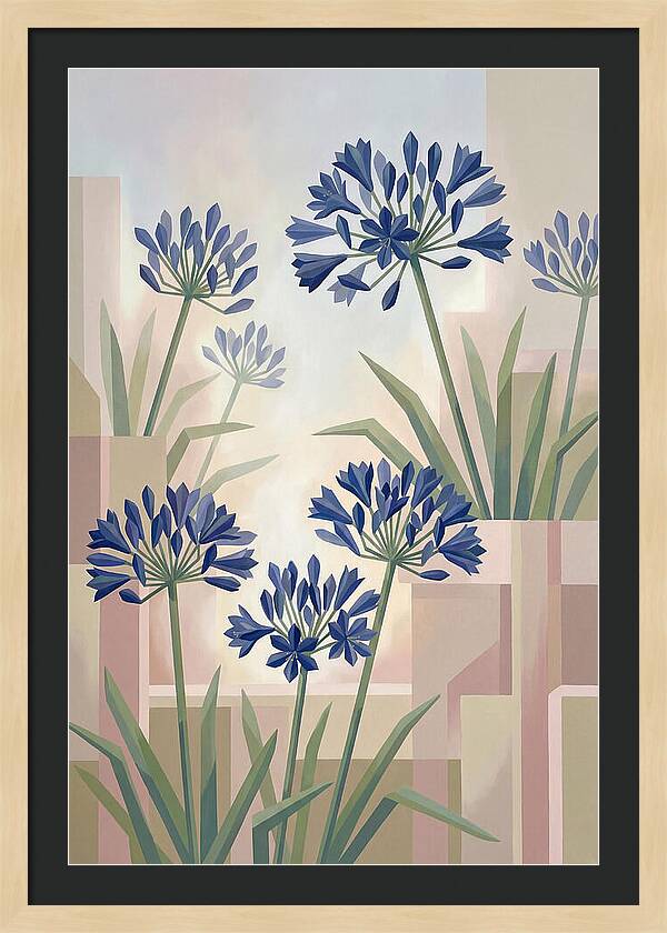 Agapanthus Cluster In Deep Blue