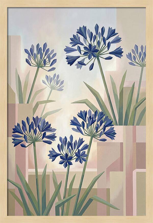 Agapanthus Cluster In Deep Blue