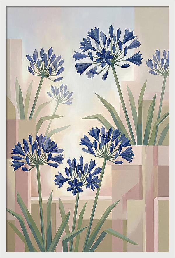 Agapanthus Cluster In Deep Blue