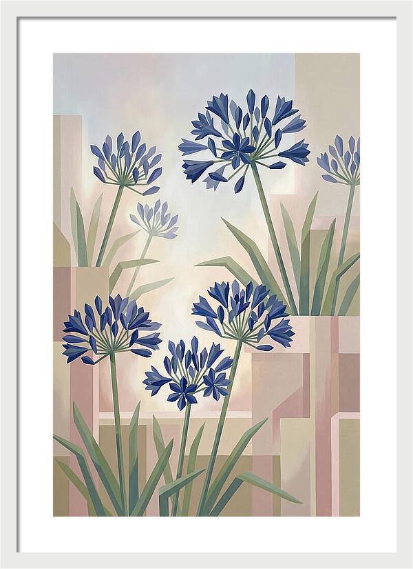 Agapanthus Cluster In Deep Blue