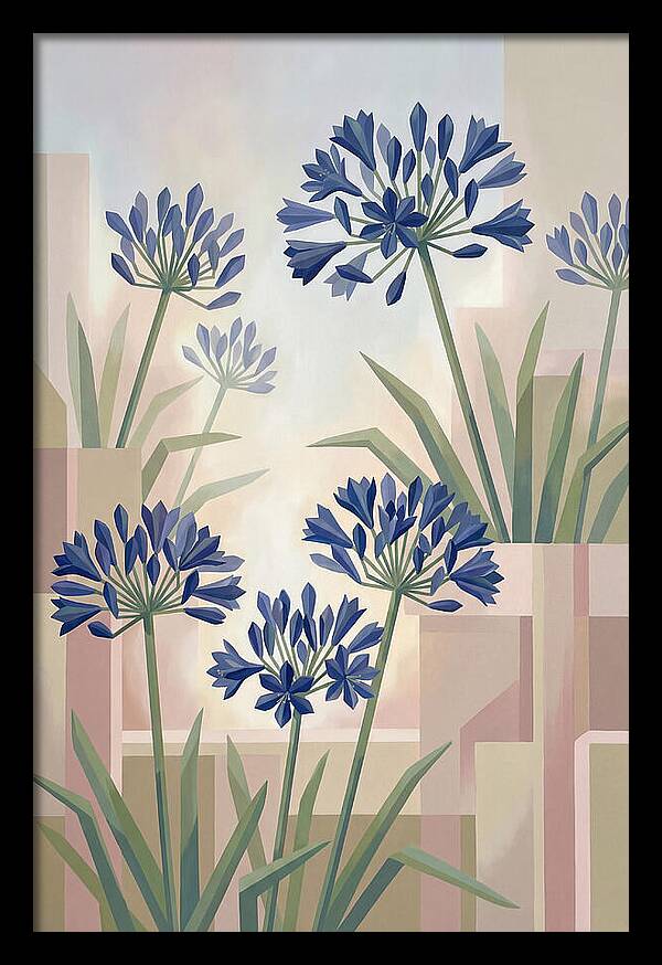 Agapanthus Cluster In Deep Blue