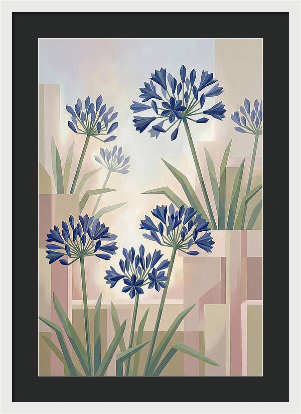 Agapanthus Cluster In Deep Blue