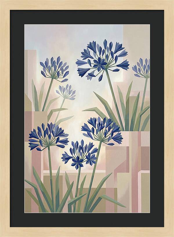 Agapanthus Cluster In Deep Blue
