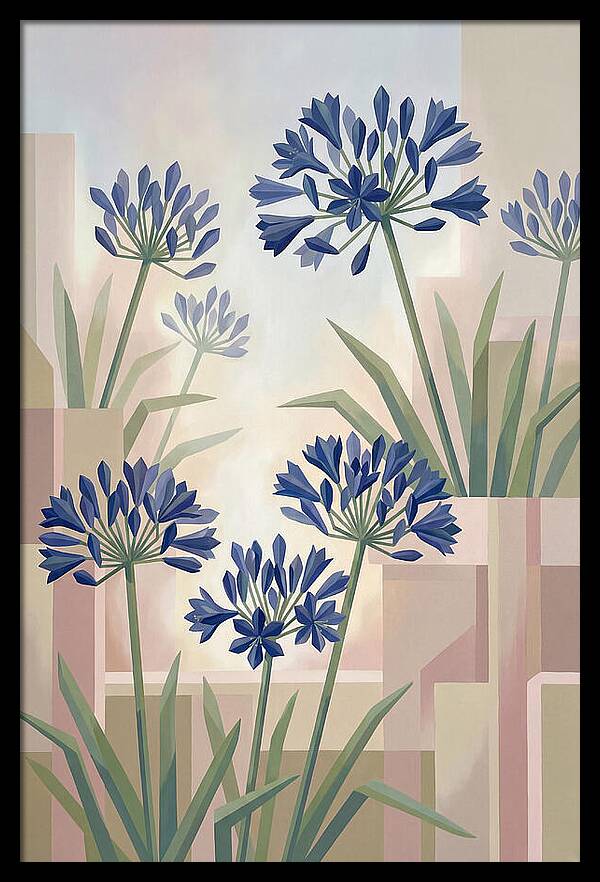 Agapanthus Cluster In Deep Blue