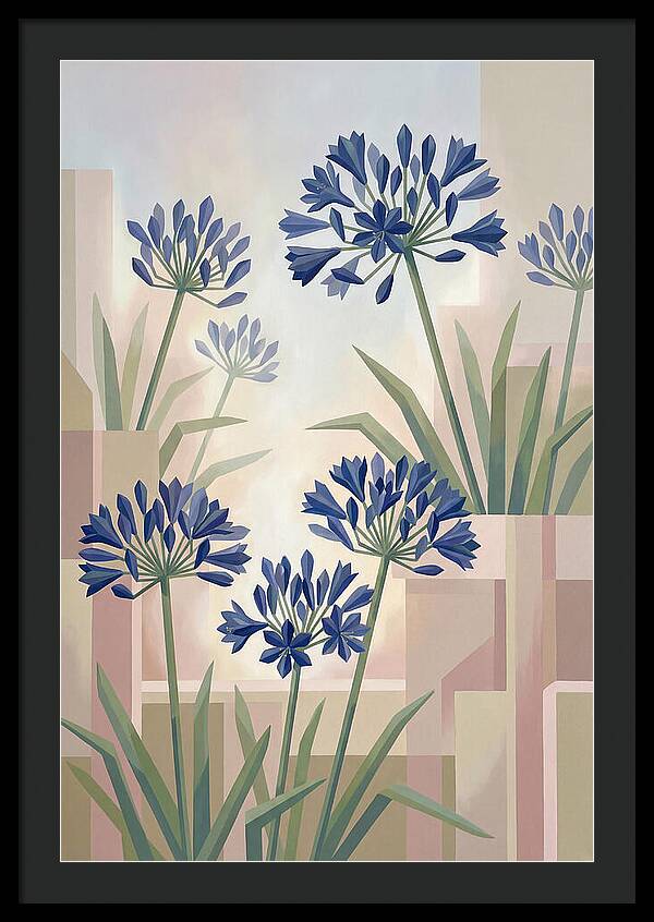 Agapanthus Cluster In Deep Blue
