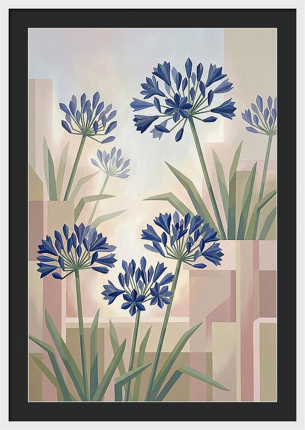 Agapanthus Cluster In Deep Blue