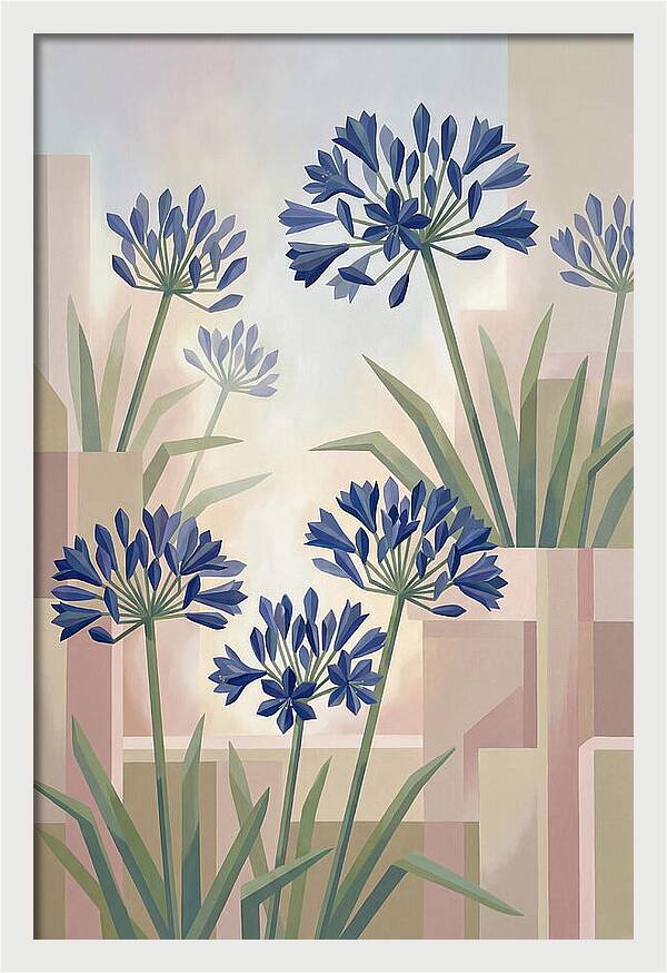 Agapanthus Cluster In Deep Blue