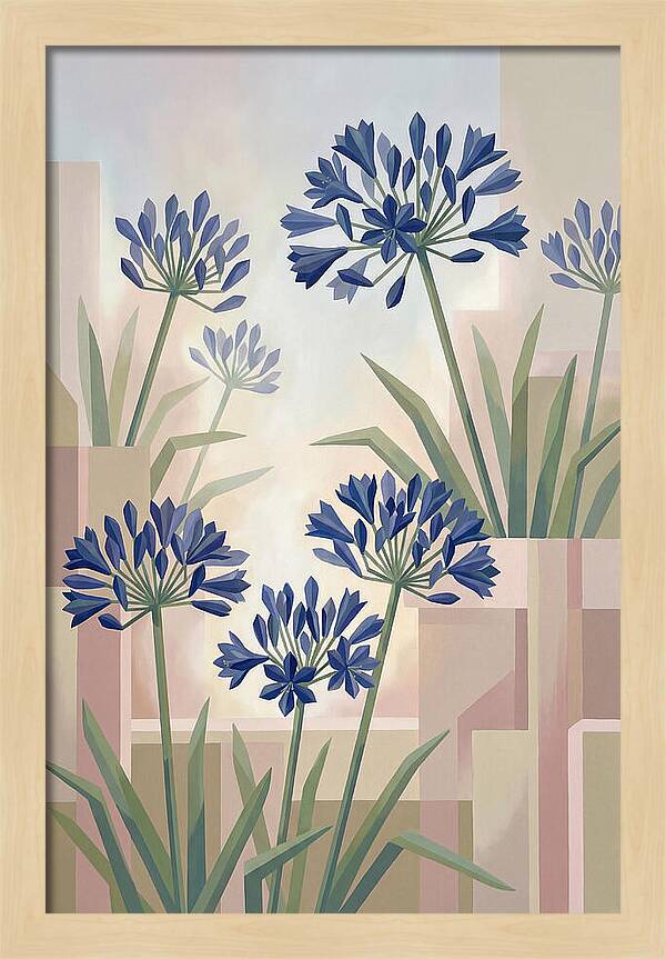 Agapanthus Cluster In Deep Blue