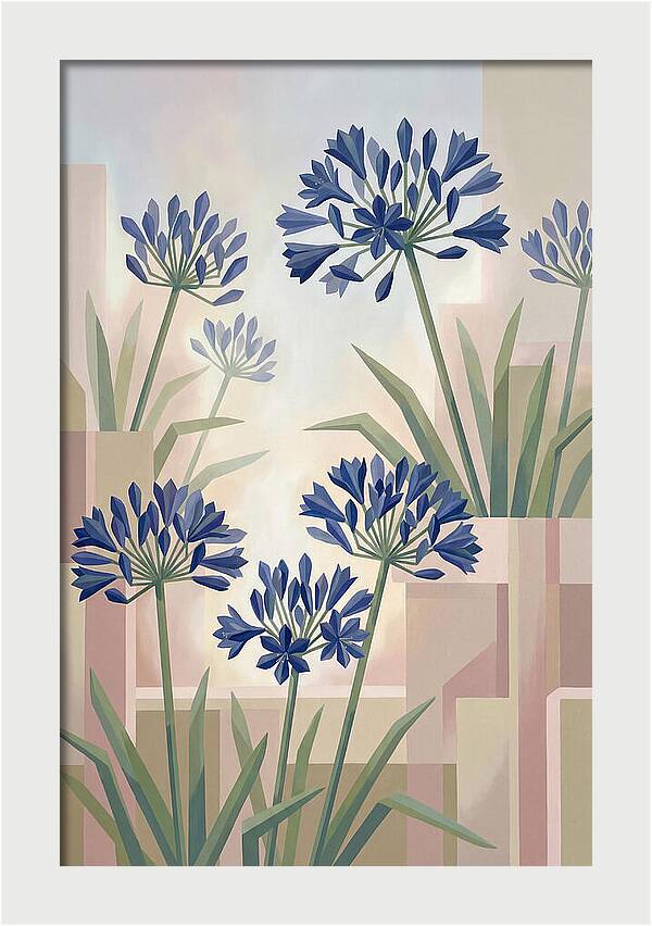 Agapanthus Cluster In Deep Blue