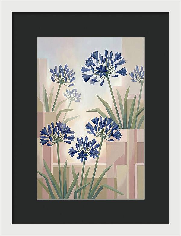 Agapanthus Cluster In Deep Blue