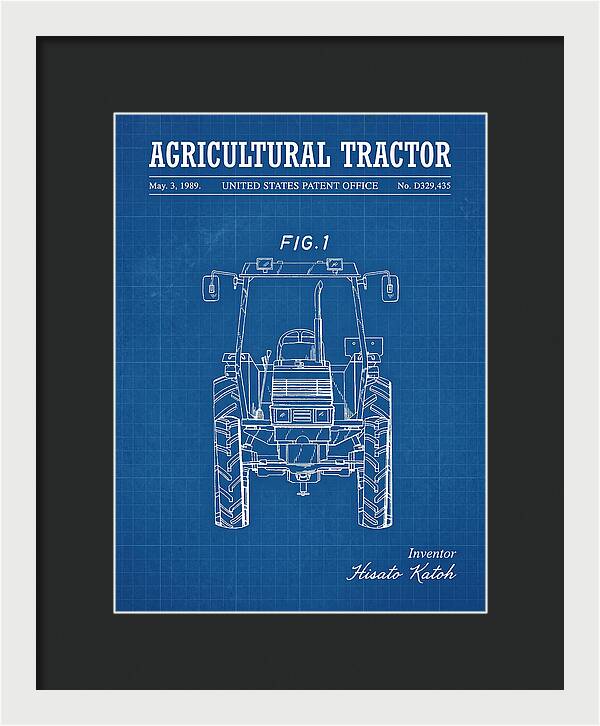 Agricultural Tractor Blueprint Patent Usd329435s