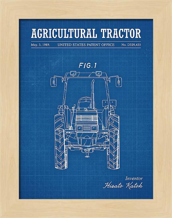 Agricultural Tractor Blueprint Patent Usd329435s