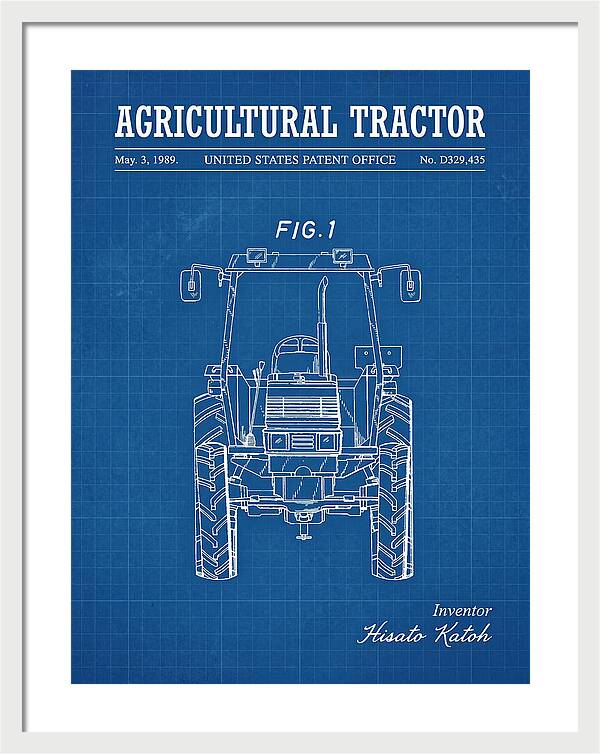 Agricultural Tractor Blueprint Patent Usd329435s