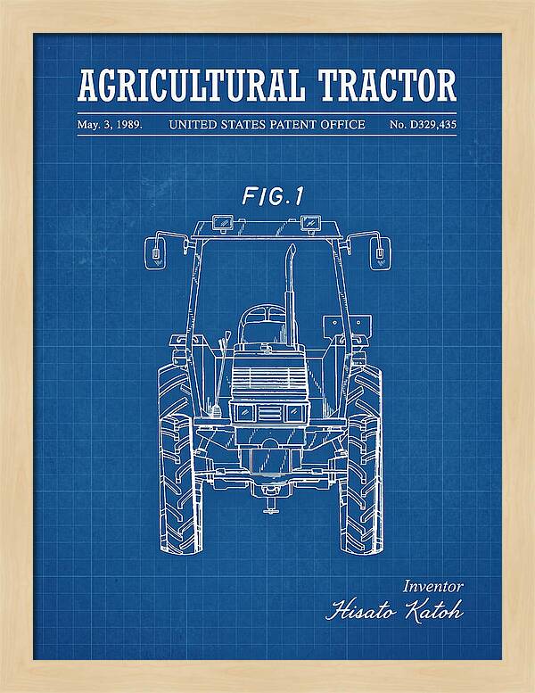 Agricultural Tractor Blueprint Patent Usd329435s