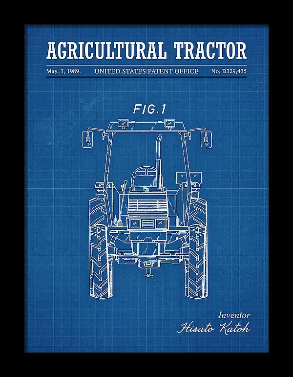 Agricultural Tractor Blueprint Patent Usd329435s