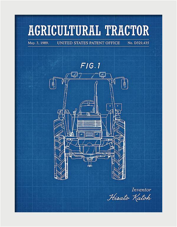 Agricultural Tractor Blueprint Patent Usd329435s