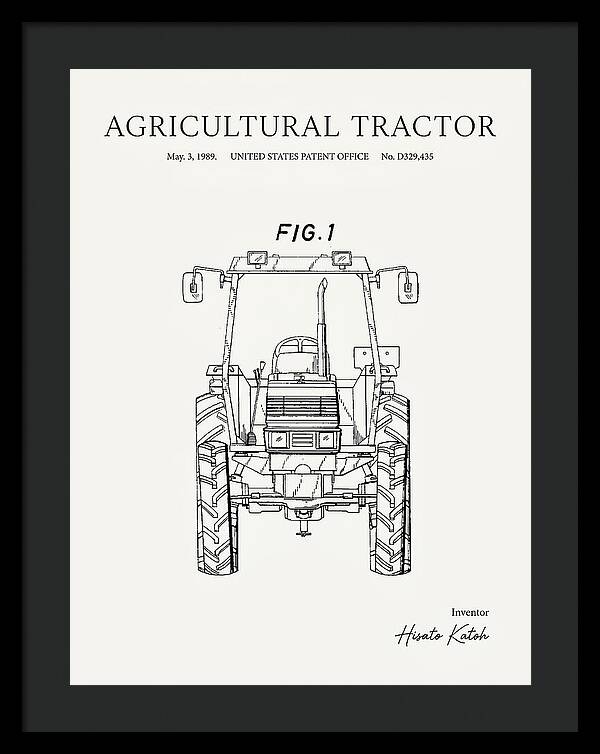 Agricultural Tractor Minimalist Patent Usd329435s