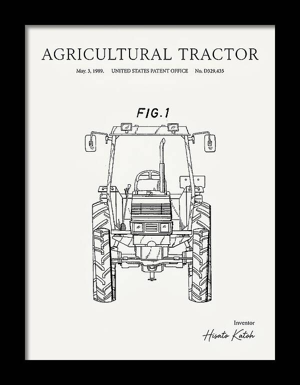 Agricultural Tractor Minimalist Patent Usd329435s