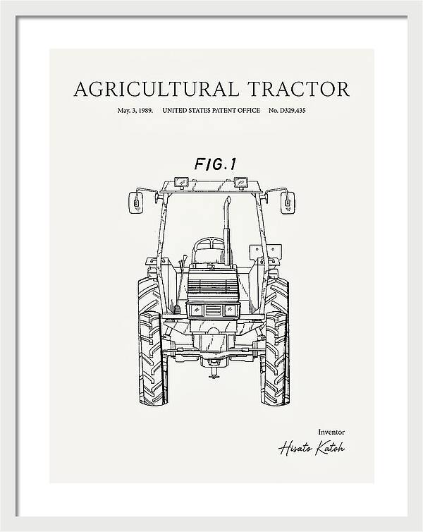 Agricultural Tractor Minimalist Patent Usd329435s