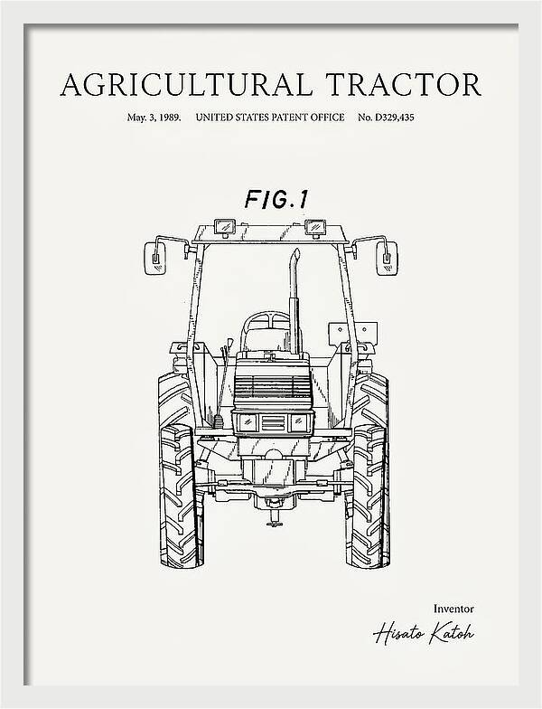 Agricultural Tractor Minimalist Patent Usd329435s
