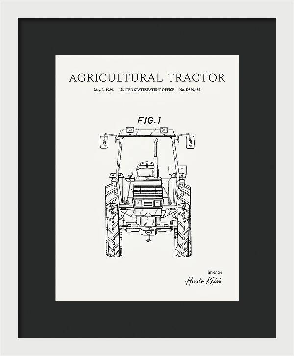 Agricultural Tractor Minimalist Patent Usd329435s