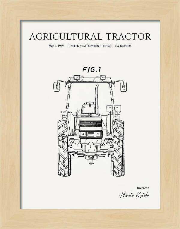 Agricultural Tractor Minimalist Patent Usd329435s