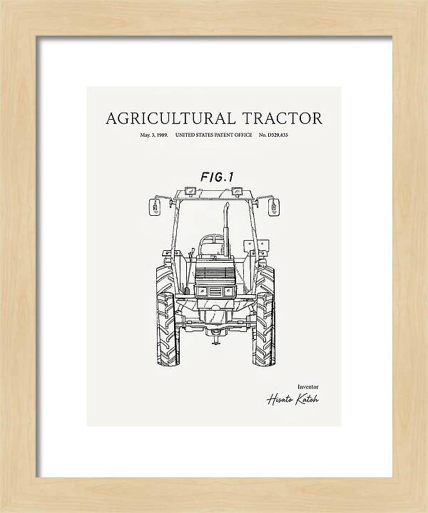 Agricultural Tractor Minimalist Patent Usd329435s