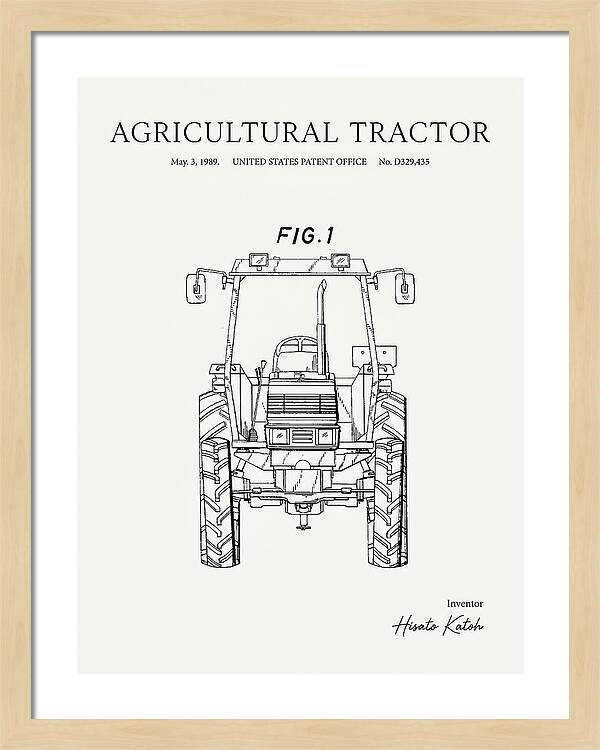 Agricultural Tractor Minimalist Patent Usd329435s