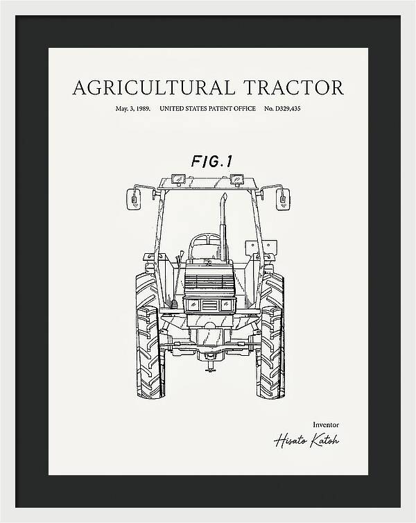 Agricultural Tractor Minimalist Patent Usd329435s