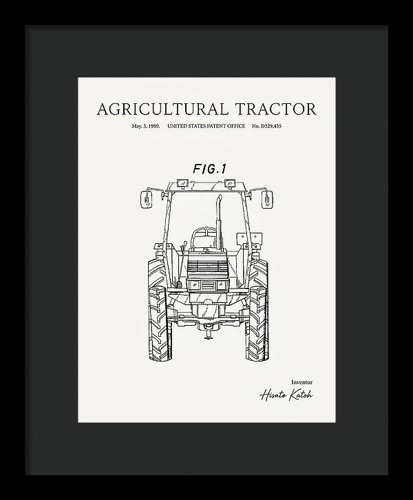 Agricultural Tractor Minimalist Patent Usd329435s