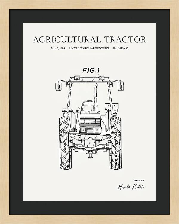 Agricultural Tractor Minimalist Patent Usd329435s