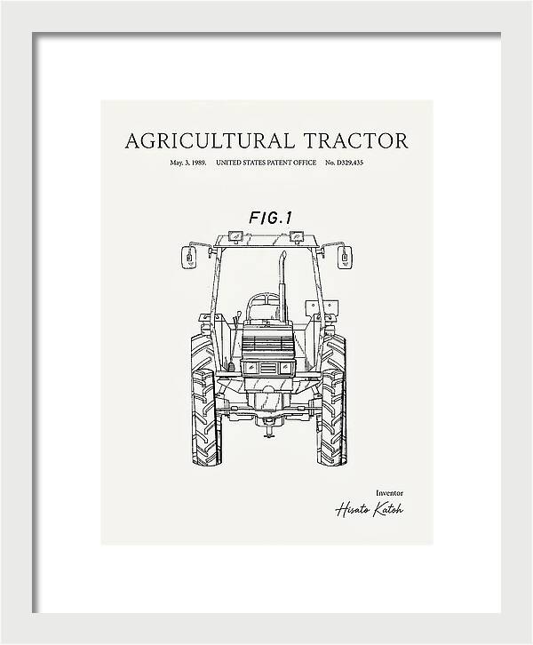 Agricultural Tractor Minimalist Patent Usd329435s