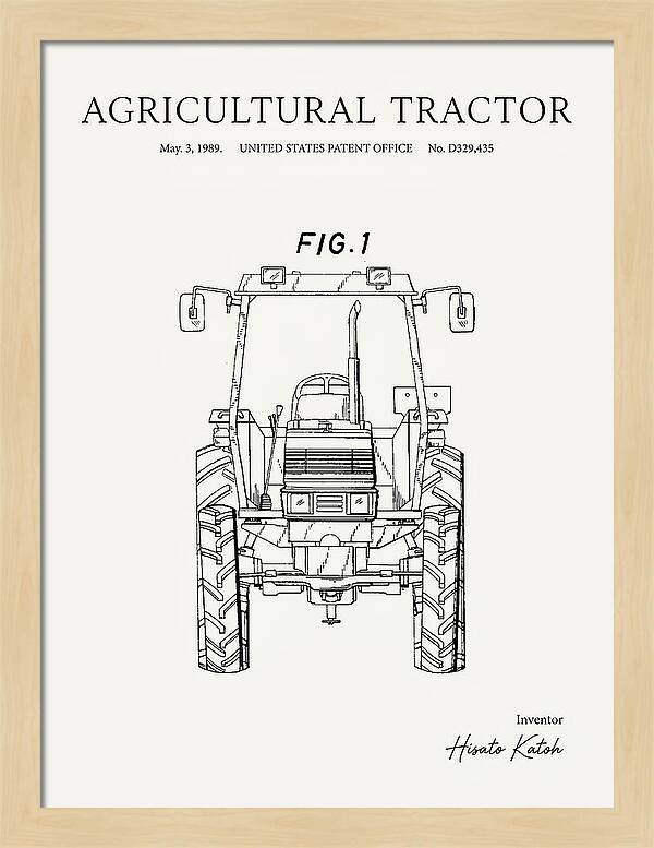 Agricultural Tractor Minimalist Patent Usd329435s