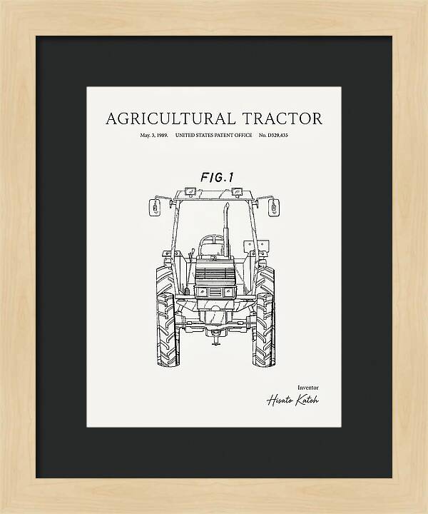Agricultural Tractor Minimalist Patent Usd329435s