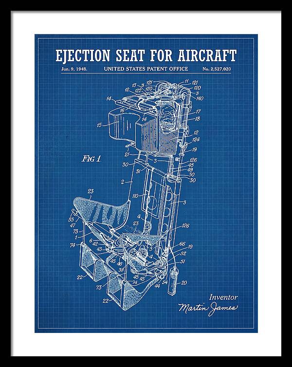 Aircraft Ejection Seat Blueprint Patent Us2527020