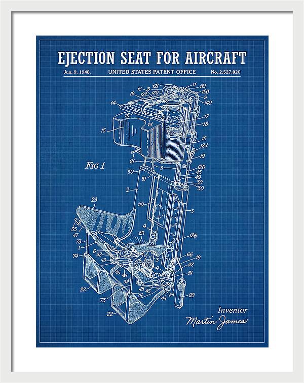 Aircraft Ejection Seat Blueprint Patent Us2527020