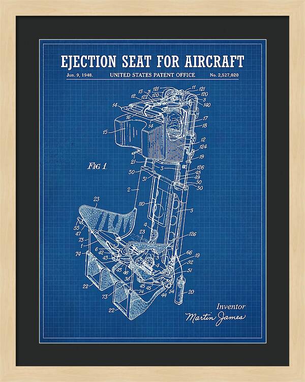 Aircraft Ejection Seat Blueprint Patent Us2527020