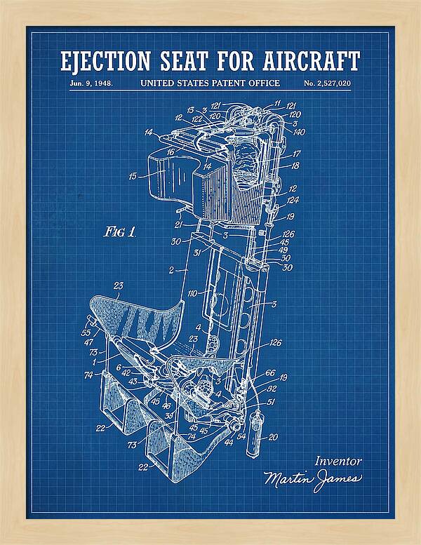 Aircraft Ejection Seat Blueprint Patent Us2527020