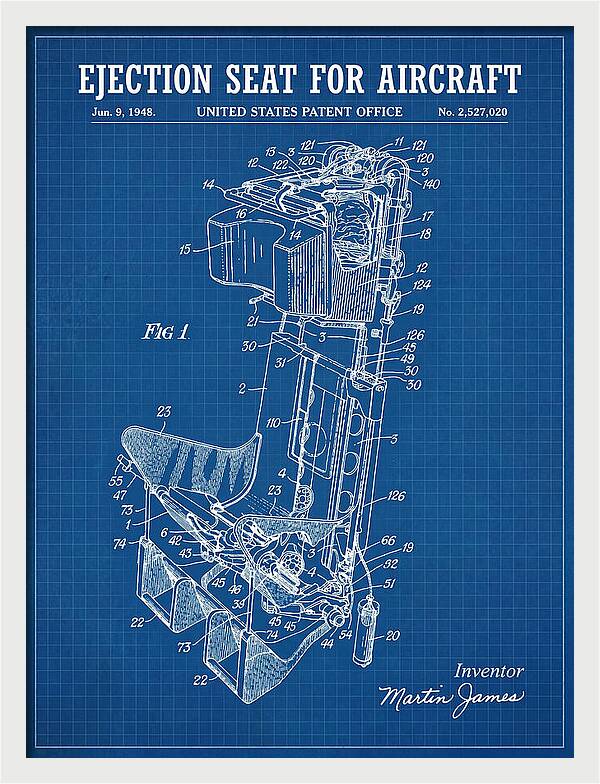 Aircraft Ejection Seat Blueprint Patent Us2527020