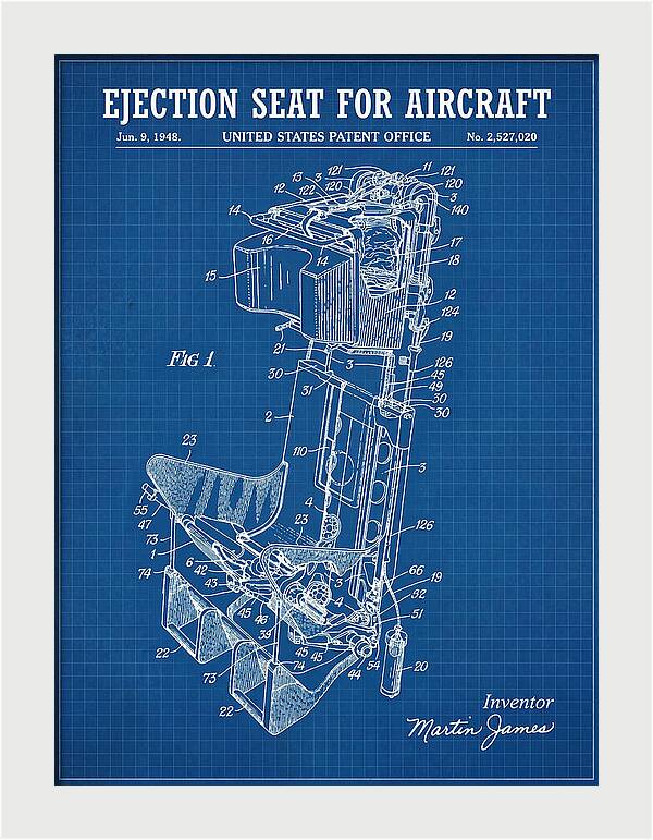 Aircraft Ejection Seat Blueprint Patent Us2527020